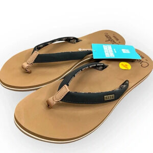 Reef Cushion Sands Women's Thong Sandals Black Size 10 Comfortable